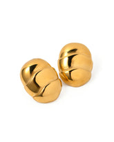 18k gold-plated stainless steel, Tarnish-free, Waterproof, Suitable for sensitive skin, gold earrings, retro earrings, vintage charm, classic earrings, beautiful earrings, timeless earrings, oval earrings, textured earrings